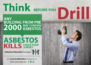 Think Before You Drill Asbestos poster